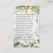 Foliage Greenery Memorial Prayer Visitekaartje (Achterkant)