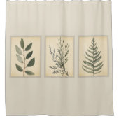 Foliage Greenery Neutral Beige Shower Curtain Douchegordijn (Voorkant)
