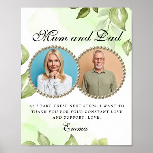 Foliage Greenery Parents of the Bride Gift Poster (Voorkant)
