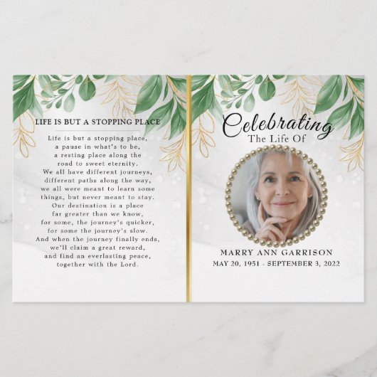 Foliage Greenery Photo Life Celebration Programme (Voorkant)