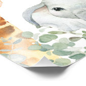 Foliage Greenery Safari Baby shower Welkomstbord Foto Afdruk (Hoek)