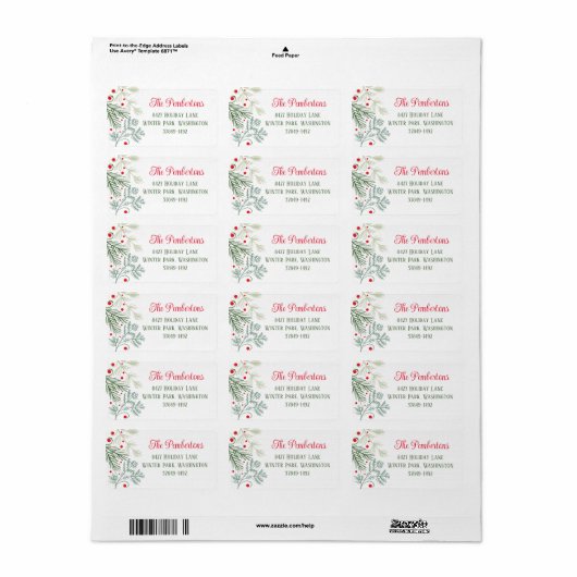 Foliage Greenery Vakantieadres Label (Full Sheet)