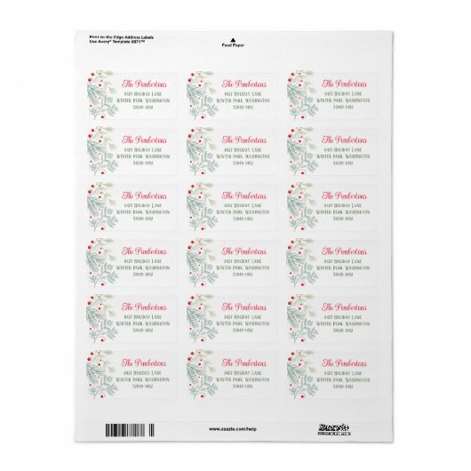 Foliage Greenery Vakantieadres Label (Full Sheet)