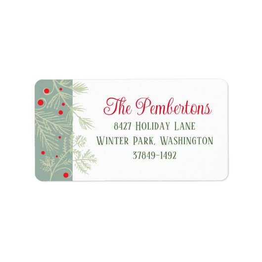 Foliage Greenery Vakantieadres Label (Voorkant)