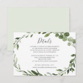 Foliage Greenery Wedding Details Kaart (Voorkant / Achterkant)