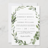 Foliage Greenery Wedding Invitation Kaart (Voorkant)