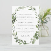 Foliage Greenery Wedding Invitation Kaart (Staand voorkant)