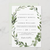 Foliage Greenery Wedding Invitation Kaart (Voorkant / Achterkant)