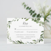 Foliage Greenery Wedding RSVP Kaart (Staand voorkant)