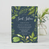 Foliage Greens Modern Natuur Sweet 16 Partij nodig Kaart (Staand voorkant)