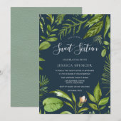 Foliage Greens Modern Natuur Sweet 16 Partij nodig Kaart (Voorkant / Achterkant)