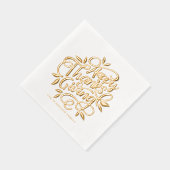 Foliage Hand Lettering Happy Thanksgiving Folie Servetten (Rechts)