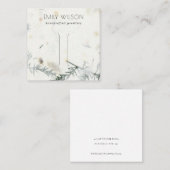 Foliage Handgemaakt papier textiel Haarklemscherm Vierkante Visitekaartje (Voorkant / Achterkant)