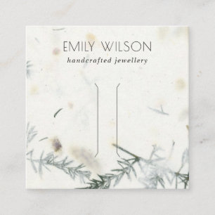 Foliage Handgemaakt papier textiel Haarklemscherm Vierkante Visitekaartje