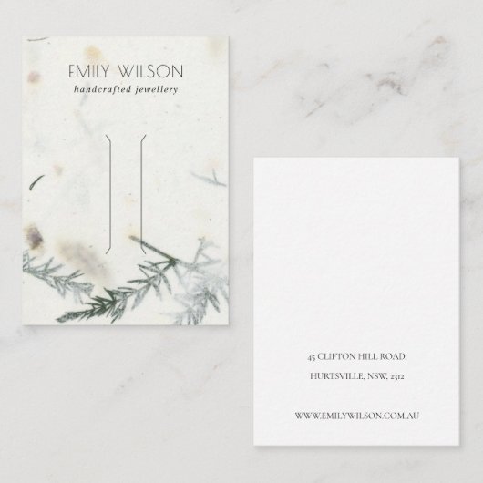 Foliage Handgemaakt papier textiel Haarklemscherm Visitekaartje (Voorkant / Achterkant)