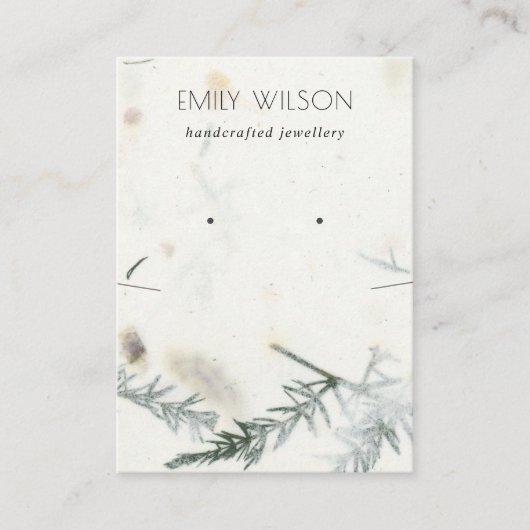 Foliage Handmade Paper Texture Earning Ketting Visitekaartje (Voorkant)