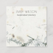 Foliage Handmade Paper Texture Ketting Display Vierkante Visitekaartje (Voorkant)