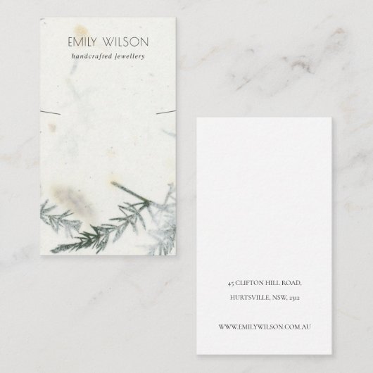 Foliage Handmade Paper Texture Ketting Display Visitekaartje (Voorkant / Achterkant)