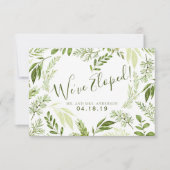 Foliage Heart Botanical Weddenschap Elopement Aankondiging (Voorkant)