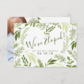 Foliage Heart Botanical Weddenschap Elopement Aankondiging (Voorkant / Achterkant)