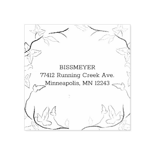 Foliage Ivy retouradres Rubberstempel (Afrduk)