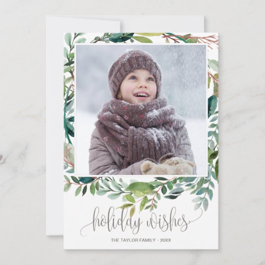 Foliage Jaar in Review kerstfoto Feestdagenkaart (Voorkant)