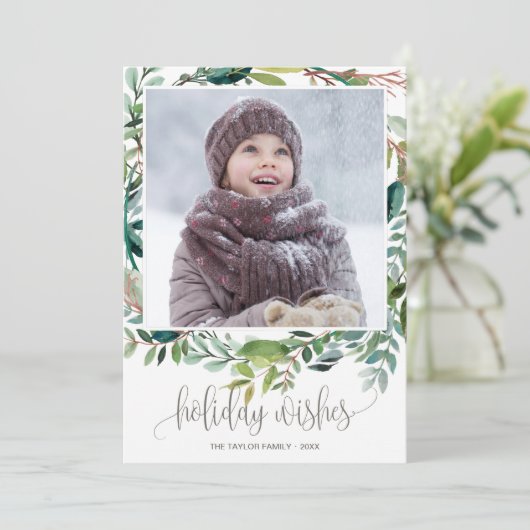 Foliage Jaar in Review kerstfoto Feestdagenkaart (Staand voorkant)