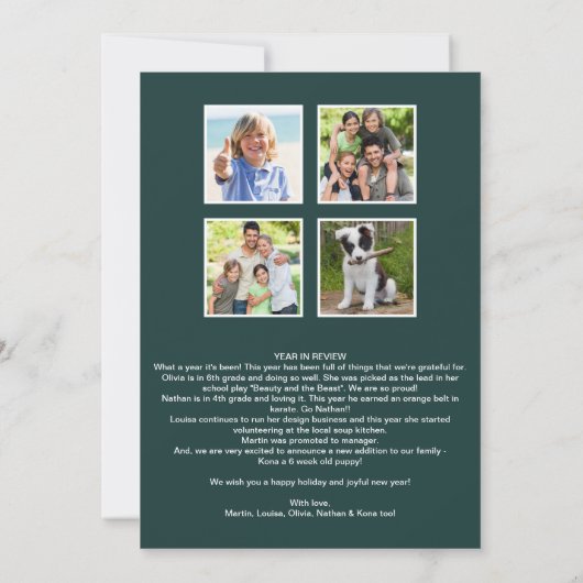 Foliage Jaar in Review kerstfoto Feestdagenkaart (Achterkant)