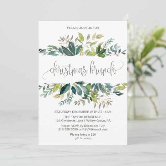 Foliage KerstBrunch Kaart (Staand voorkant)