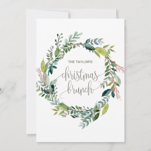 Foliage KerstBrunch Kaart (Achterkant)