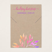 Foliage Ketting Kraft Jewelry Display Card Visitekaartje (Voorkant)