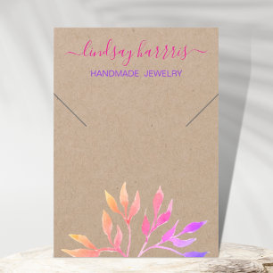 Foliage Ketting Kraft Jewelry Display Card Visitekaartje