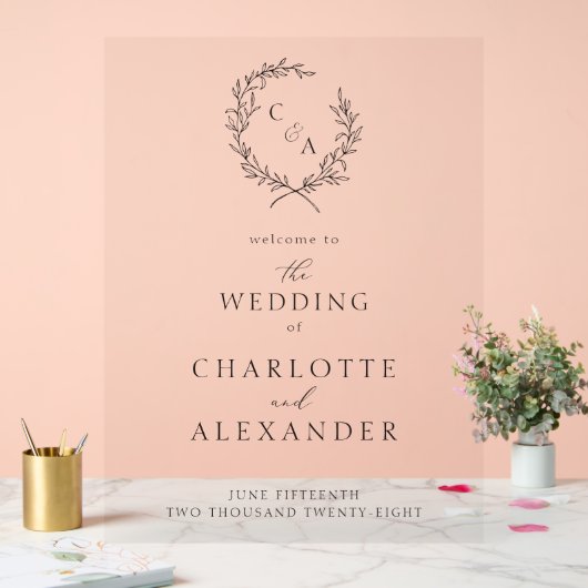 Foliage Krans, Fine Art Acryl Bord (Huwelijk)