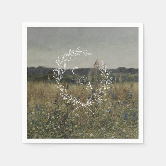  Foliage Krans, Fine Art geïnspireerd Servet (Voorkant)