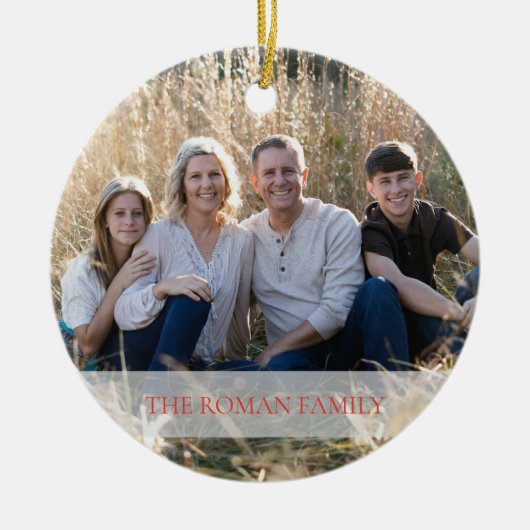 Foliage Krans Foto Vrolijk & Bright Holiday Keramisch Ornament (Voorkant)