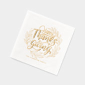 Foliage krans Hand Lettered Happy Thanksgiving Folie Servetten (Links)