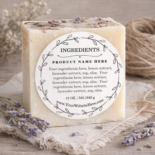 Foliage Krans Ingredienten Product Label Sticker