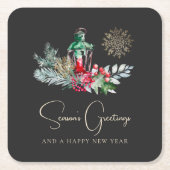 Foliage Lantaarn Modern Minimalistisch Kerstfeest Kartonnen Onderzetters (Voorkant)