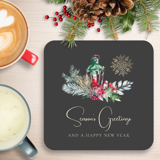 Foliage Lantaarn Modern Minimalistisch Kerstfeest Kartonnen Onderzetters