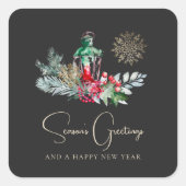 Foliage Lantaarn Moderne Minimalistische Vrolijk K Vierkante Sticker (Voorkant)