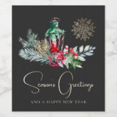 Foliage Lantaarn Moderne Minimalistische Vrolijk K Wijn Etiket (Enkel label)