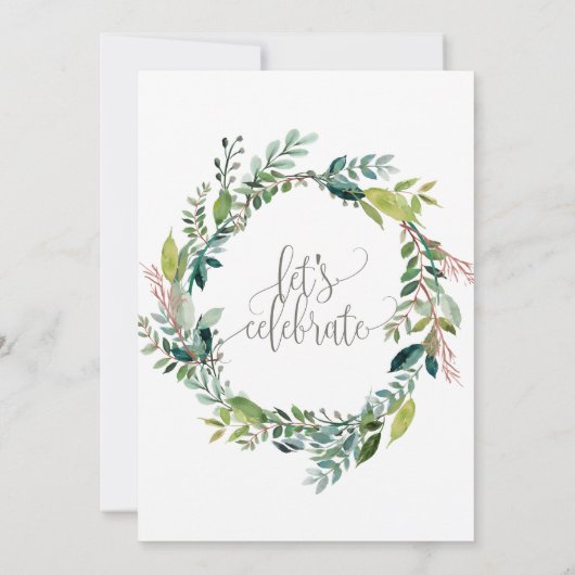 Foliage Laten we feest vieren Verloving Feestje Kaart (Achterkant)