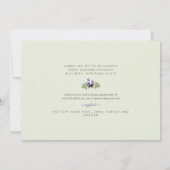 Foliage Lavender and Mint baby shower Invitation Kaart (Achterkant)