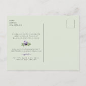 Foliage Lavender and Mint baby shower Invitation Uitnodiging Briefkaart (Achterkant)