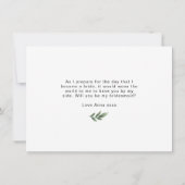 Foliage Leaf Bridesmaid Flat Card Bedankkaart (Achterkant)