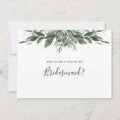 Foliage Leaf Bridesmaid Flat Card Bedankkaart (Voorkant)