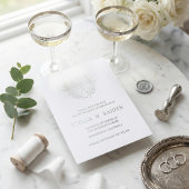 Foliage Leaf Line Art Modern Wedding Save the Date Folie Uitnodiging