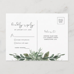 Foliage Leaf RSVP Briefkaart