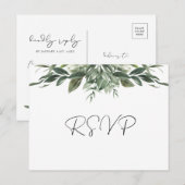Foliage Leaf RSVP Briefkaart (Voorkant / Achterkant)