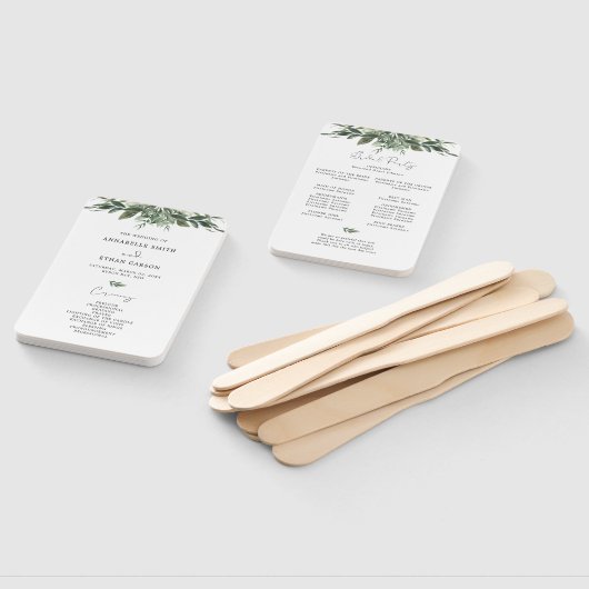 Foliage Leaf Wedding Ceremony Program Handwaaier (Niet-gemonteerd)